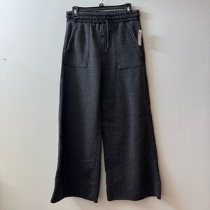 Black Wide-Leg Knit sweatPants